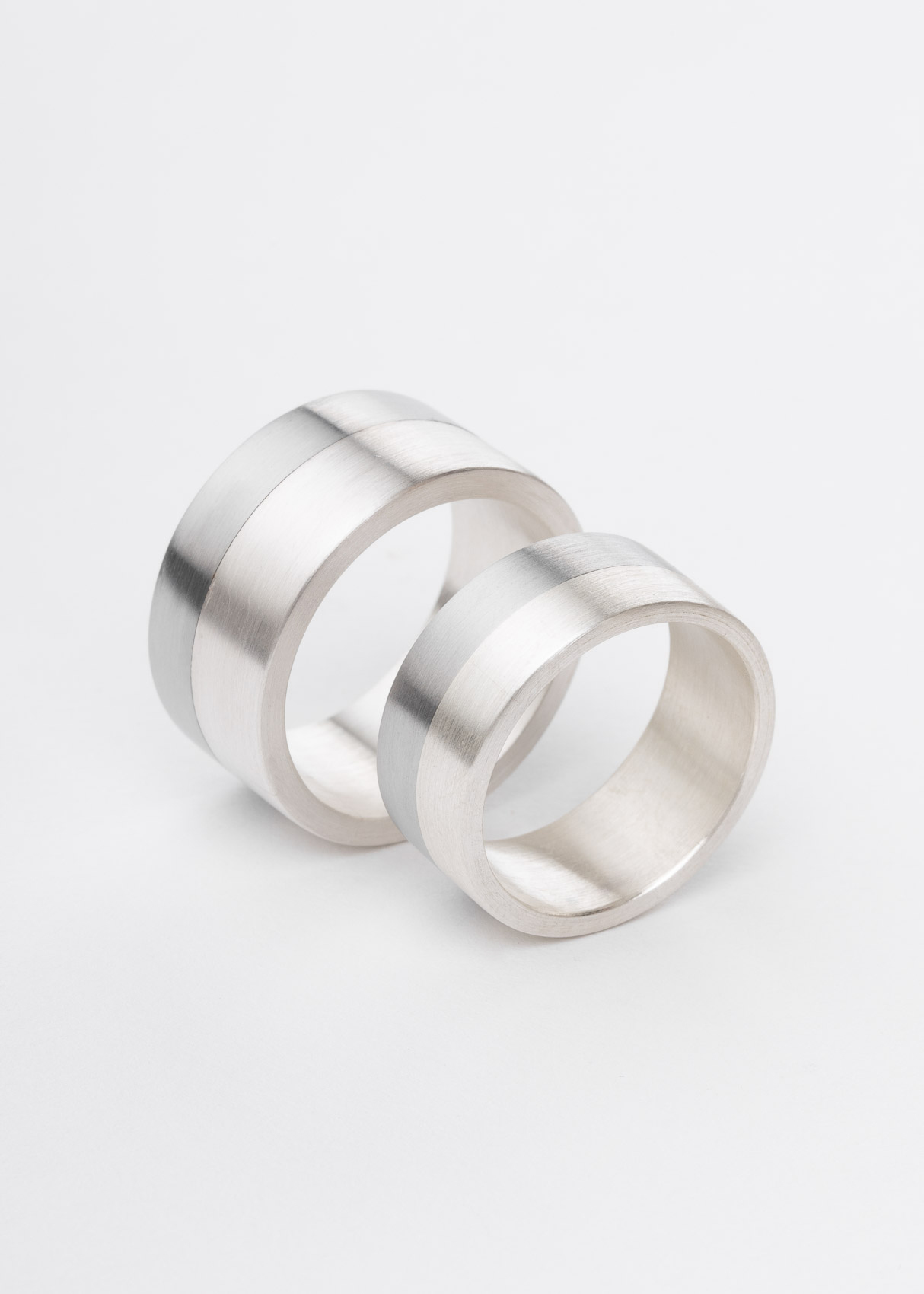 Ring halb Silber/halb Stahl – Bild 2